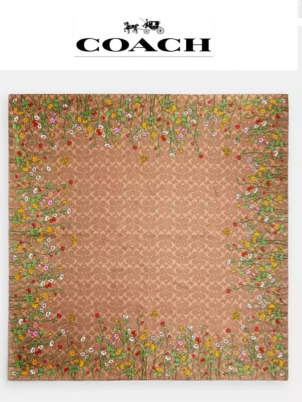 Coach Signature Spring Blossom
Print Silk Square Scarf